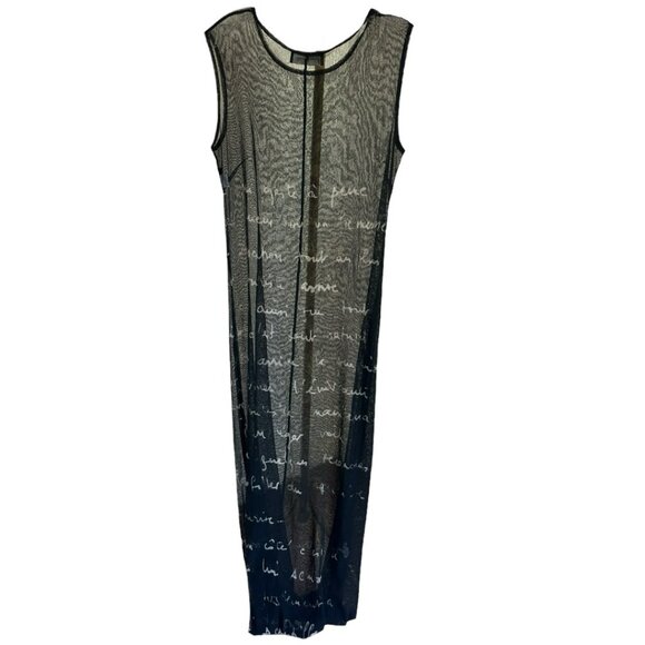 Flawless Silk Semi-Sheer Long Dress Hand-Painted - Picture 2 of 9